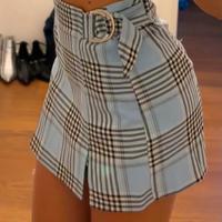 Gonna pantalone a quadri blu