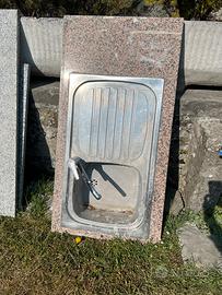 Lavabo inox e top marmo