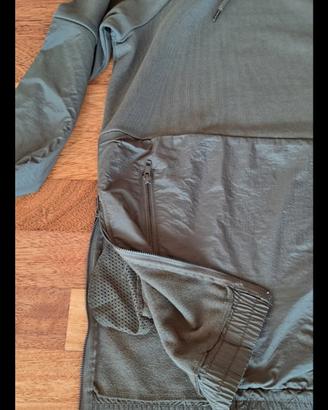 felpa con inserti verde militare
