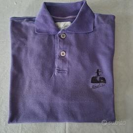 Polo Borsalino viola vintage – Logo ricamato –