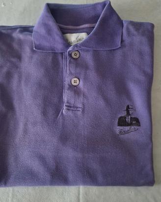 Polo Borsalino viola vintage – Logo ricamato –