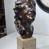 scultura in bronzo la Dea bendata XX Sec.