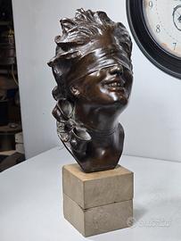 scultura in bronzo la Dea bendata XX Sec.