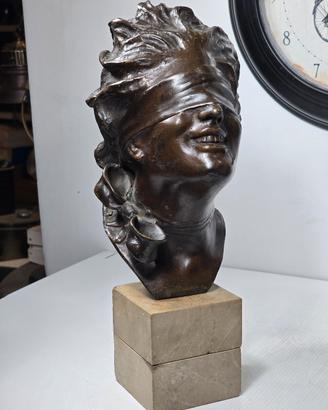 scultura in bronzo la Dea bendata XX Sec.