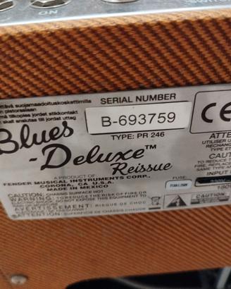 Fender Blues Deluxe Reissue 40W Valvolare + Custod