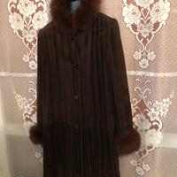cappotto in pelle scamosciata marrone 