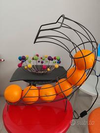 Portafrutta anni 70 Atomic Space Age virgola nera