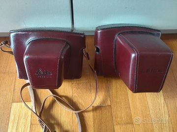 Due scatole box in pelle della Leica per fotografi