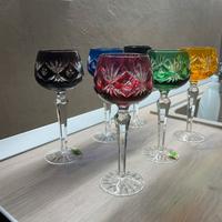 Bicchieri di cristallo colorati anni 60