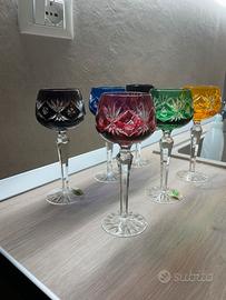 Bicchieri di cristallo colorati anni 60