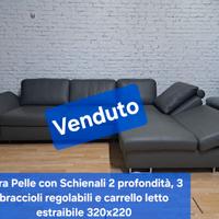 Divano STUPENDO in VERA PELLE Letto e funzioni TOP