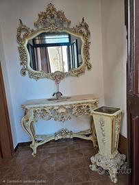 consolle Veneziano specchio e porta ombrelli 