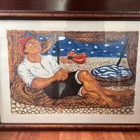 Quadro artistico con pescatore