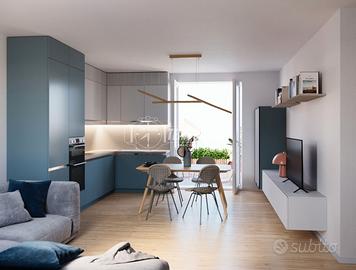 BILOCALE NUOVO CON RIPOSTIGLIO E BALCONE!!!