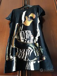 T-shirt Lunga River Island 8 Donna Nera Maglia