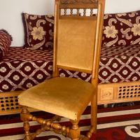 Set 4 sedie vintage legno con sedute imbottite