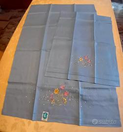 Asciugamani lino 100% e bordure all’uncinetto