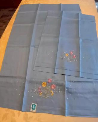 Asciugamani lino 100% e bordure all’uncinetto