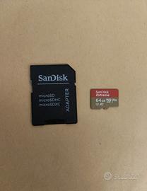 Micro SD SanDisk Extreme da 64 GB con adattatore