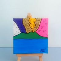 Quadretti Napoli 10x10cm su cavalletto