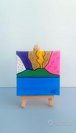 Quadretti Napoli 10x10cm su cavalletto