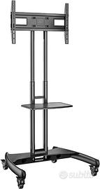 Supporto TV da Pavimento con Ruote Carrello Staffa