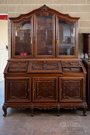 Credenza alta con vetrina superiore barocco