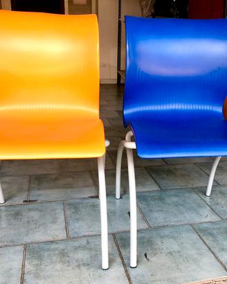 Sedie in alluminio e plastica