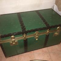 baule Forziere Cassapanca vintage verde 50x50x100