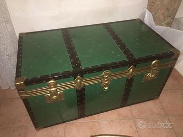 baule Forziere Cassapanca vintage verde 50x50x100