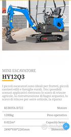 miniescavatore 12 quintali 