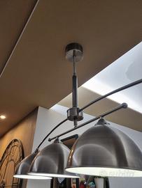 Lampadario Stile Vintage Acciaio Satinato