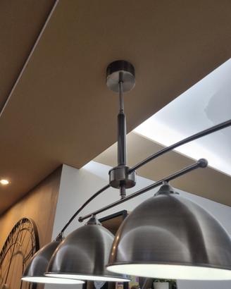 Lampadario Stile Vintage Acciaio Satinato