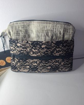 Beauty case handmade con pizzo - elegante 