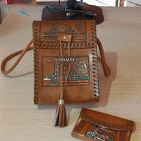 tracolla e portafoglio Pompei