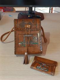 tracolla e portafoglio Pompei