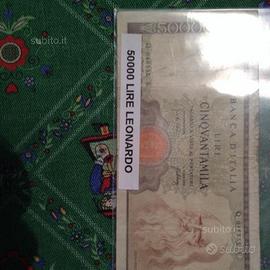 Banconota 50000 Lire Leonardo Da Vinci
