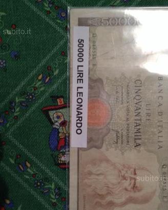 Banconota 50000 Lire Leonardo Da Vinci
