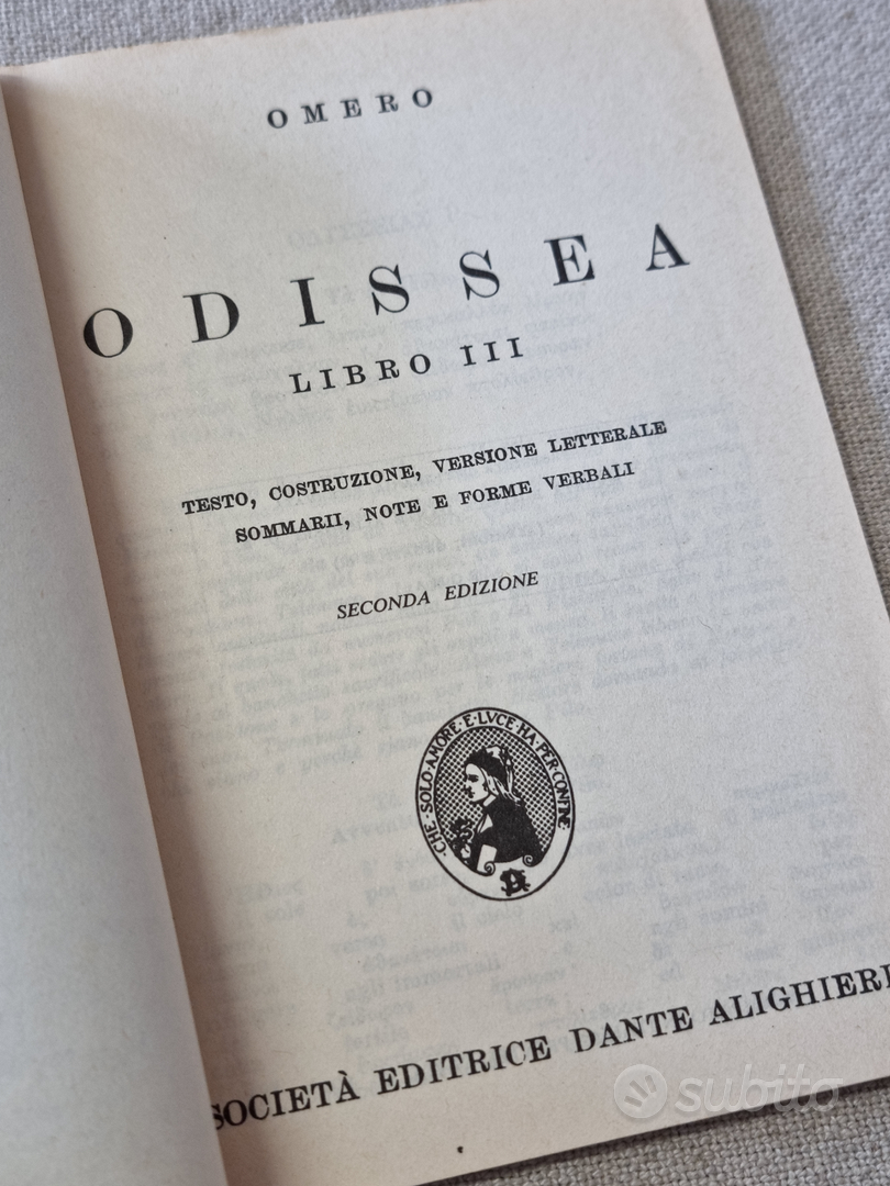 Odissea - Omero. Libro III. Dante Alighieri - Libri e Riviste In vendita a  Roma