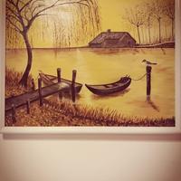 gabbiano solitario olio