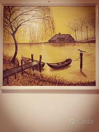 gabbiano solitario olio