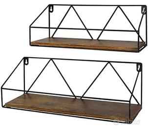 Mensole Pensili in Legno Stile Rustico - 10 pezzi