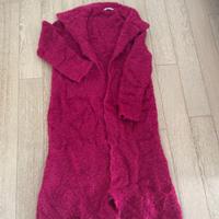 Cardigan extra lungo in mohair