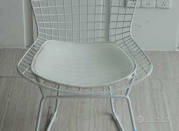 sedia wire all white acciaio verniciato bianco