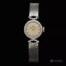 Longines lady 60s 18 kt white gold diamonds bezel