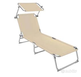 lettino da spiaggia con parasole