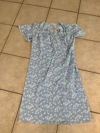 Camicia da notte, azzurra, in  cotone