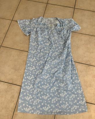 Camicia da notte, azzurra, in  cotone