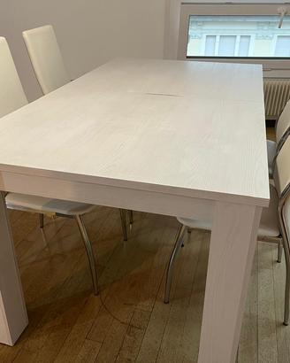 Tavolo allungabile legno chiaro + 4 Sedie