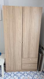 Guardaroba rovere 2 ante 2 cassetti Ikea Vilhatten